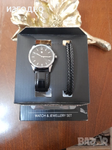 20€ НОВ ЧАСОВНИК С КОЖЕНА КАИШКА И КОЖЕНА ГРИВНА, снимка 2 - Мъжки - 53341162