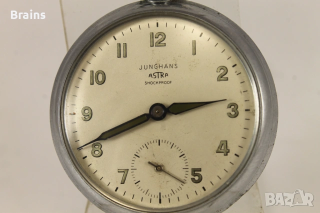 1950's JUNGHANS ASTRA J24 Немски Джобен Часовник, снимка 4 - Антикварни и старинни предмети - 53401012