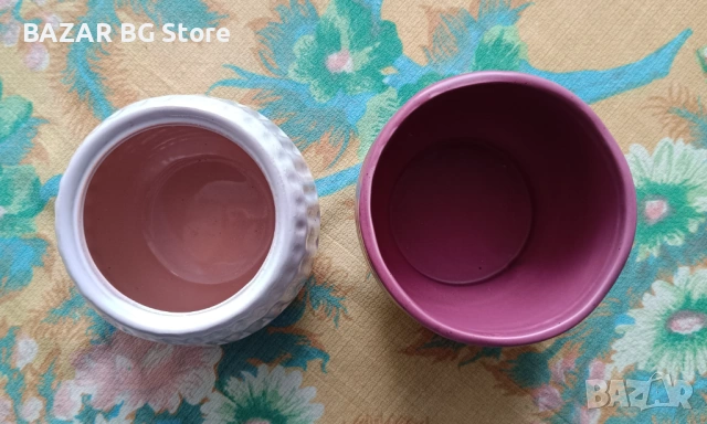 Комплект керамични саксии за цветя., снимка 3 - Саксии и кашпи - 53940579