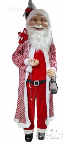 Голям декоративен Дядо Коледа с лампа. Височина: 180см 🎅🌟 Подарете си Коледния дух с нашия атрактиве