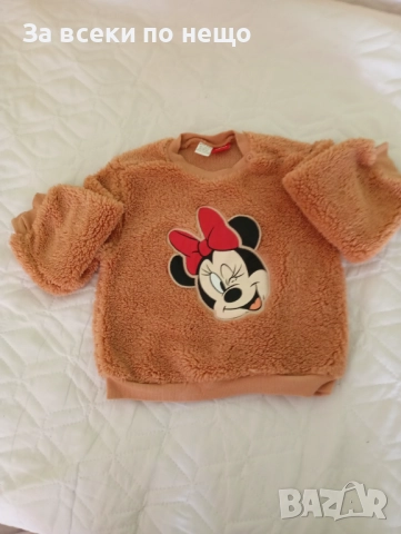 Пухена блуза с Мини маус за момиче 24-36м, снимка 2 - Детски Блузи и туники - 52837006