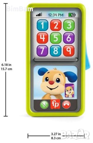 Образователен смартфон 2в1 Fisher Price - на български език / 75 звуци и фрази, снимка 3 - Музикални играчки - 45808449