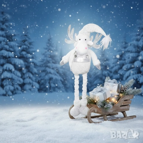 Коледно еленче с опъващи се крачета – 80 см, в три цвята, уютна зимна декорация, снимка 5 - Други стоки за дома - 52134116