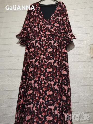 ДЪЛГА РОКЛЯ В КРАСИВИ ЦВЕТОВЕ 3XL, снимка 7 - Рокли - 51317879