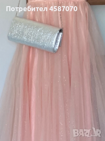 Бална рокля прасковен цвят, снимка 4 - Рокли - 51643986