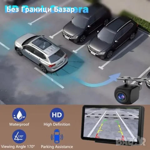 Нов 7" Безжичен CarPlay/Android Auto дисплей + камера за заден ход кола, снимка 5 - Друга електроника - 49537097