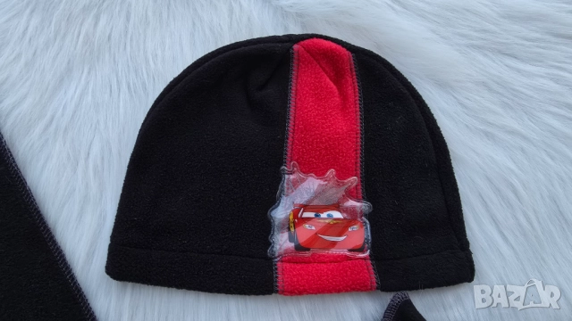 Шапка шал и ръкавици Маккуин Светкавицата 5-8 години - НОВ, снимка 4 - Шапки, шалове и ръкавици - 52733122