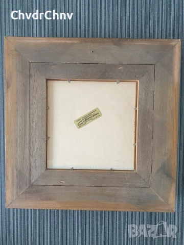 29х29см/малка картина масло върху платно-фазер/поле-сено/импресионизъм/дървена рамка, снимка 6 - Картини - 51358218