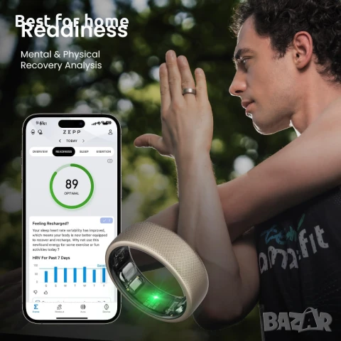 Amazfit Helio Smart пръстен, следи съня, пулса и стреса, снимка 8 - Смарт гривни - 50783239