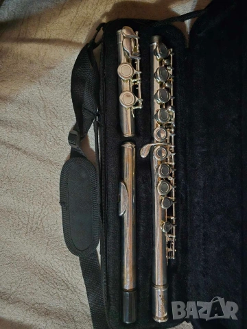 Надлъжна метална флейта с калъф – отлично състояние, снимка 3 - Други инструменти - 53250909