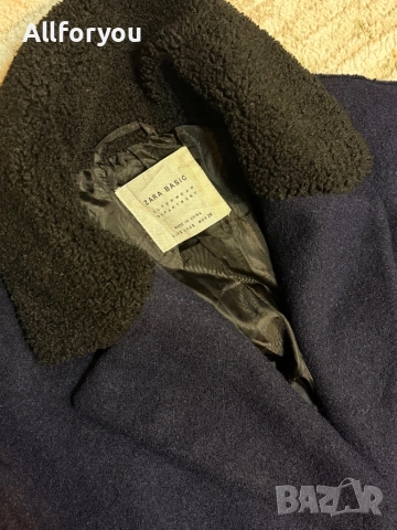 Синьо палто Zara Зара размер С/М, снимка 4 - Палта, манта - 52915661