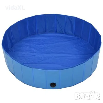 vidaXL Сгъваем басейн за кучета, син, 120x30 см, PVC（SKU:170826）, снимка 3 - Други стоки за животни - 49266934