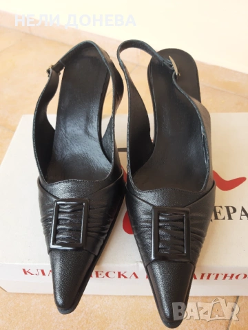 Изискани Обувки ЕСТЕСТВЕНА Кожа №35 с Красиви Декорации! НОВИ !, снимка 6 - Дамски елегантни обувки - 54235985