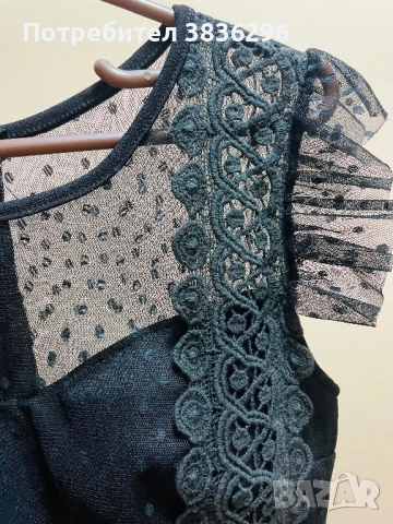 Елегантна дамска рокля в черен цвят, подходяща за размер XS/S. Без забележка!, снимка 3 - Рокли - 51554202