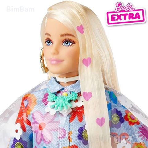 Кукла Barbie Extra Flower Power - с много дълга руса коса и домашен любимец / Mattel, снимка 4 - Кукли - 45669876