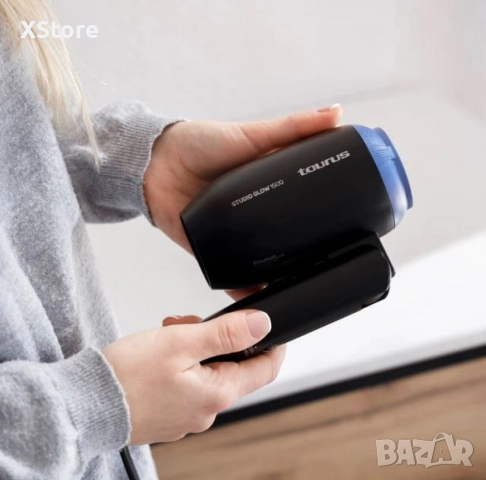 Сешоар за пътуване Studio Glow 1500 – 1400W, сгъваем, двоен волтаж, 2 скорости, снимка 3 - Сешоари - 52595207