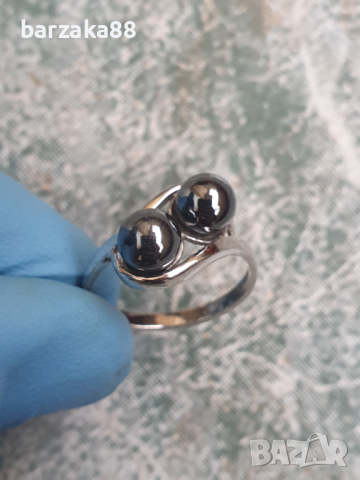 Сребърен пръстен с Хематит, снимка 1