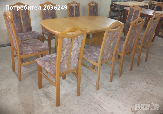 Комплект масивна разтегателна маса- Автомат с 10 стола и много нива на разтягане, снимка 6 - Маси - 52433425