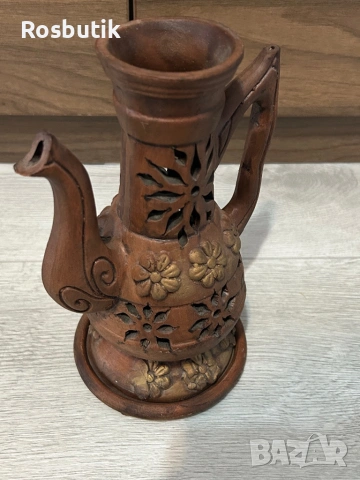 Декоративен глинен съд /ваза за сухи цветя/ свещник , снимка 5 - Вази - 53353187