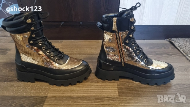 Дамси кожени боти Michael Kors Rowan Lace-Up, снимка 4 - Дамски боти - 52647886