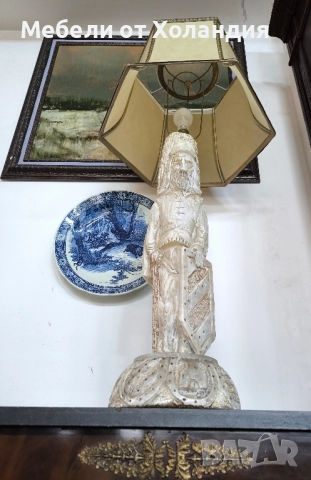 голяма лампа от алабастър, снимка 7 - Настолни лампи - 52467653