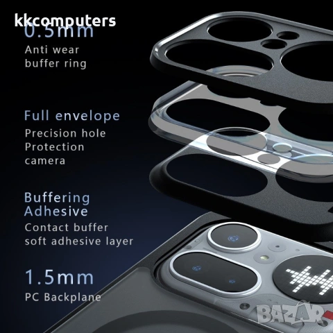Магнитен Матов Калъф за Nothing Phone (4a) Pro - TPU+PC, 2.4m Airbag, 0.5mm защита, Черен, снимка 9 - Калъфи, кейсове - 54250504