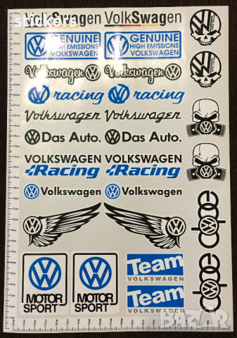 Стикери VW Volkswagen - лист А4 , снимка 4 - Аксесоари и консумативи - 45053340