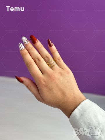 Хубав дамски пръстен от неръждаема стомана съчетава съвременен дизайн с деликатна елегантност, снимка 2 - Пръстени - 46374148