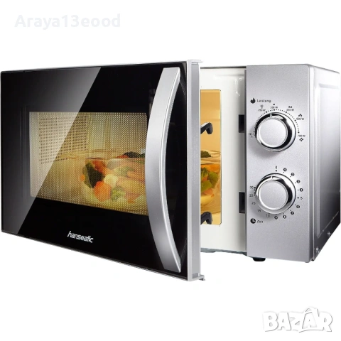 Микровълнова фурна Hanseatic 634711, 700W, 20 литра, сребриста