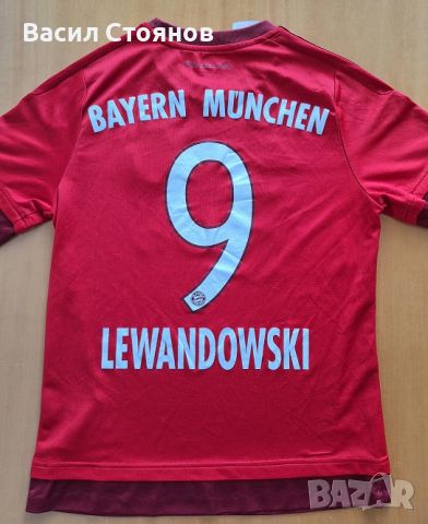 Байерн М. / Bayern Munich #9 LEWANDOWSKI Adidas 2015-16г. - за ръст 164см., снимка 1 - Фен артикули - 46400230