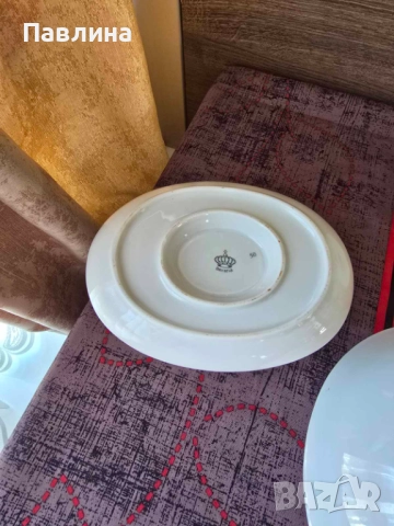 Порцеланов комплект плато, купа и сосиера , снимка 4 - Чинии - 51772321