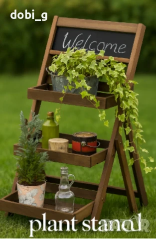 Поставка за цветя, с три нива, снимка 6 - Етажерки - 51036435