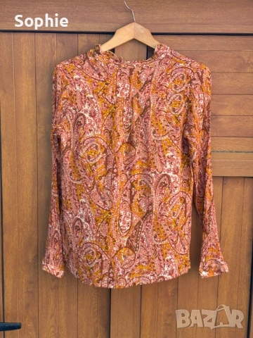 Бохо топ от копринена смес Caroll , снимка 2 - Корсети, бюстиета, топове - 53859821