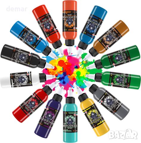 DLD Dazzling Vivid Color Tattoo Ink Kit Комплект мастило за татуировки EU, 14 бутилки по 30 мл. , снимка 1 - Други стоки за дома - 46811205