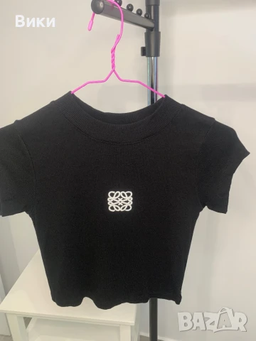 Черна кроп тениска , снимка 7 - Тениски - 50918331