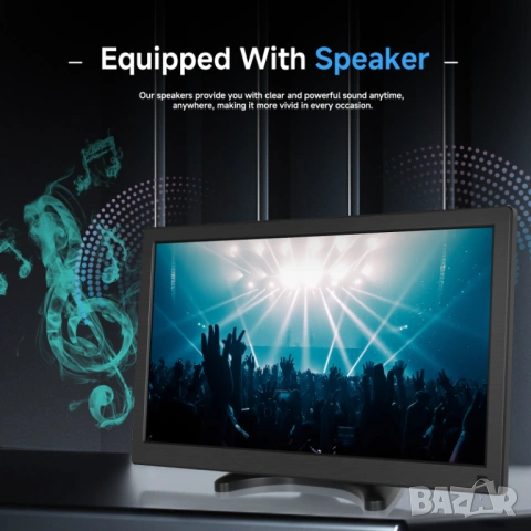 Монитор 12v 15.6” IPS, FULL HD Монитор за кола, камион, автомобил, компютър, HDMI, VGA с говорители, снимка 4 - Аксесоари и консумативи - 53873231