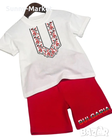 Шевица Детски екип комплект тениска + къси гащи + Буква или Цифра, снимка 3 - Детски комплекти - 53757504