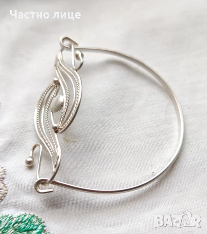 Оригинална Авторска Нежна Сребърна Дамска Гривна 