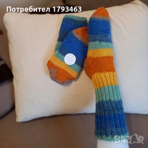 Ръчно плетени дамски чорапи размер 39, снимка 1 - Дамски чорапи - 46444799
