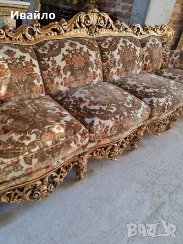Италианска барокова холна гарнитура 028, снимка 4 - Дивани и мека мебел - 52202831