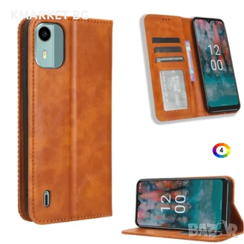 Nokia C12 Retro Texture Wallet Калъф и Протектор, снимка 4 - Калъфи, кейсове - 48854786