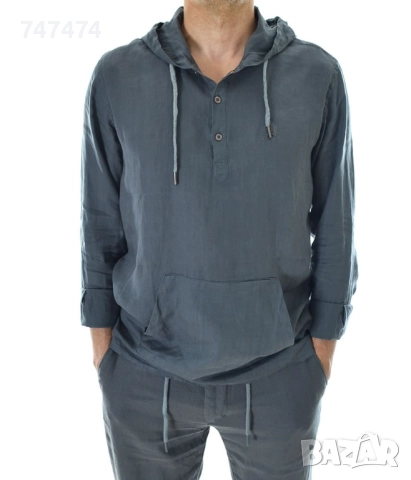 Ленен Мъжки Суичър, снимка 3 - Ризи - 51724925