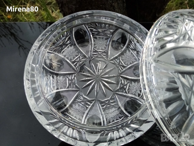 * Bohemia * - голяма кристална бонбониера, снимка 5 - Антикварни и старинни предмети - 54169118