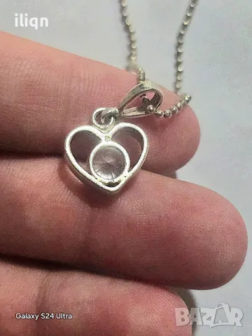 Сребърен синджир с висулка. 48см. Цена 21,99лв. За Севлиево безплатна доставка. Разгледайте , снимка 5 - Колиета, медальони, синджири - 50405489