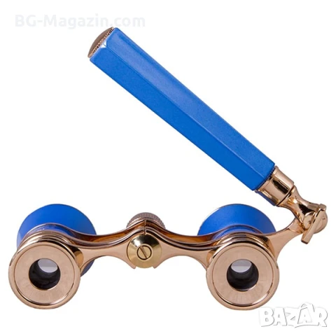 Луксозен син бинокъл за театър с дръжка 3×25 за опера концерти балет подарък театрален оперен, снимка 6 - Други ценни предмети - 50931332