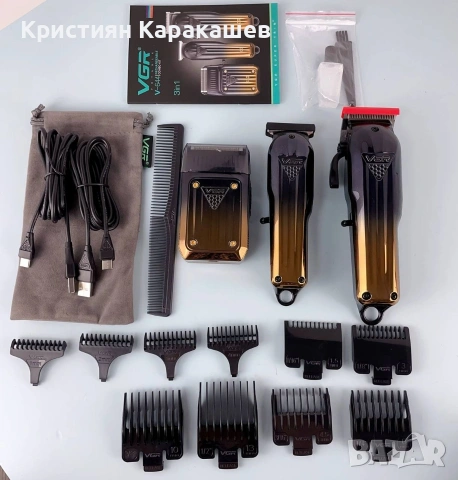 ПРОФЕСИОНАЛЕН Комплект за подстригване от 3 части VGR 644, снимка 3 - Машинки за подстригване - 53631704