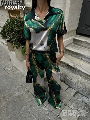 Дамски комплекти със сатен Различни цветове , снимка 7 - Комплекти - 50093459