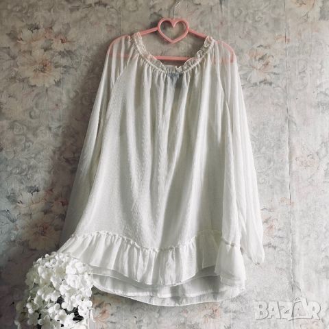 Елегантна нежна бяла туника блуза за бременни бременна H&M MAMA р. L-XL, снимка 10 - Дрехи за бременни - 45713606