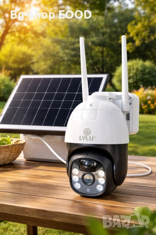 Външна Камера за Наблюдение Със Соларен Панел ,AI, Wi-Fi, 4G SIM, 12MP, IP67, ICSEE