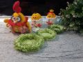 Великденски подаръци. Петел + 2 пиленце на тревата. Плетена играчка. Ръчно изработени., снимка 6